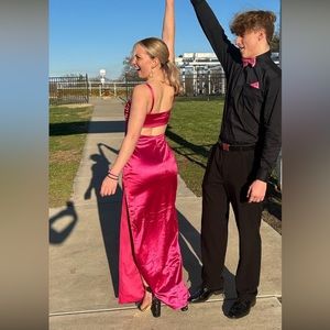 Satin Pink Prom Dress